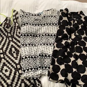 3 Black and white tops!